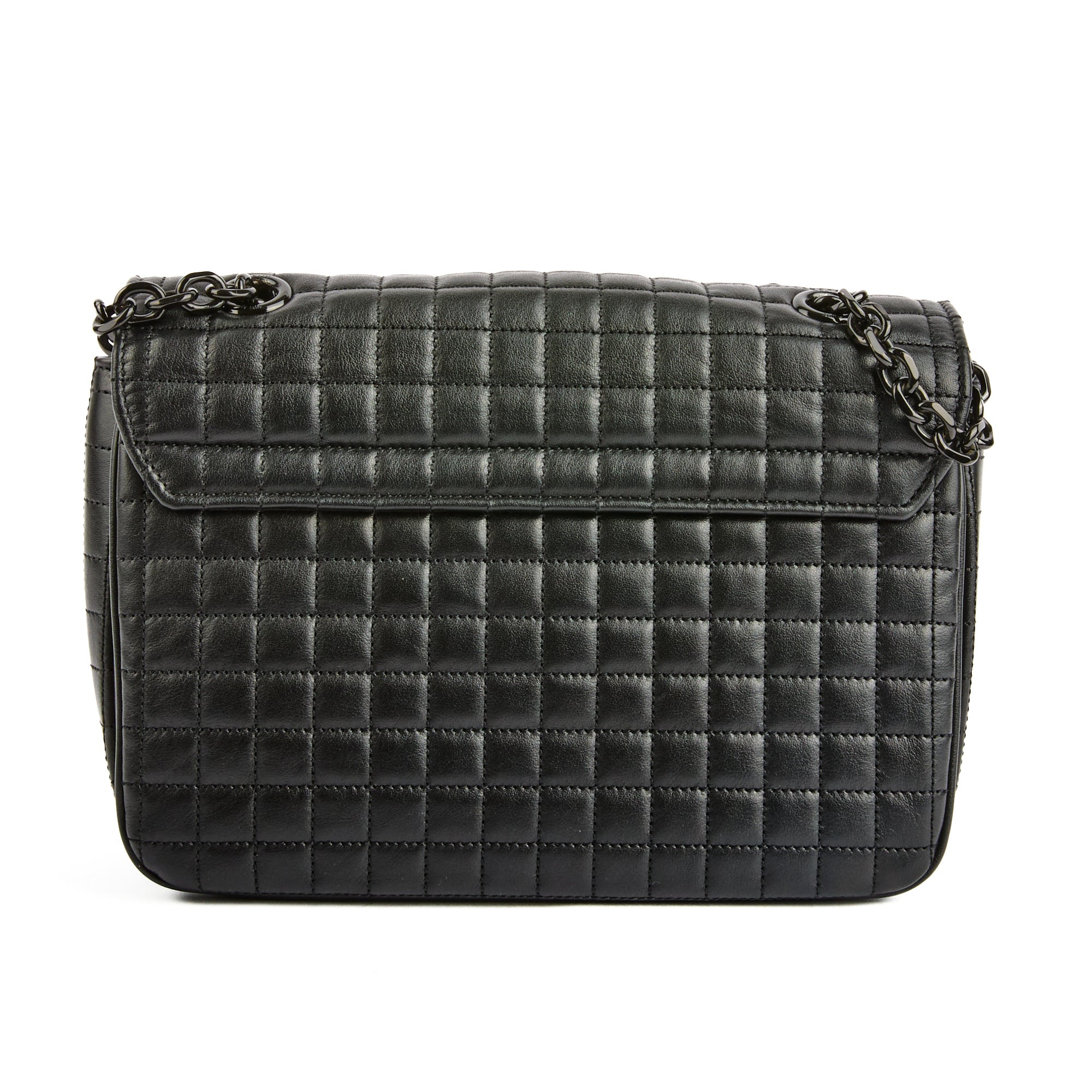 CELINE - Sac bandoulière Classique C cuir matelassé noir - Handbag