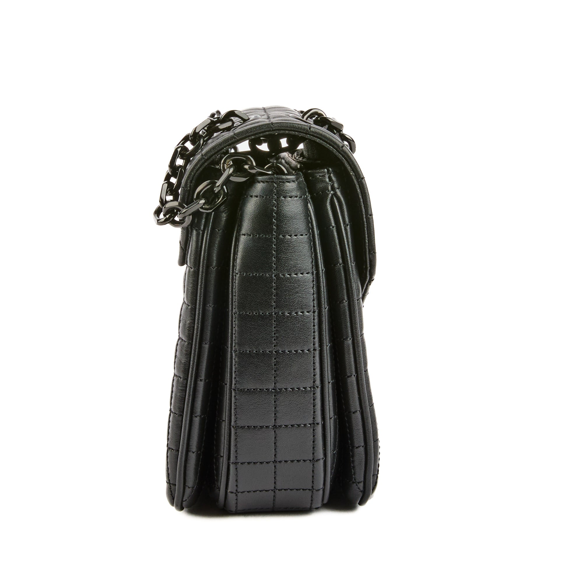 CELINE - Sac bandoulière Classique C cuir matelassé noir - Handbag