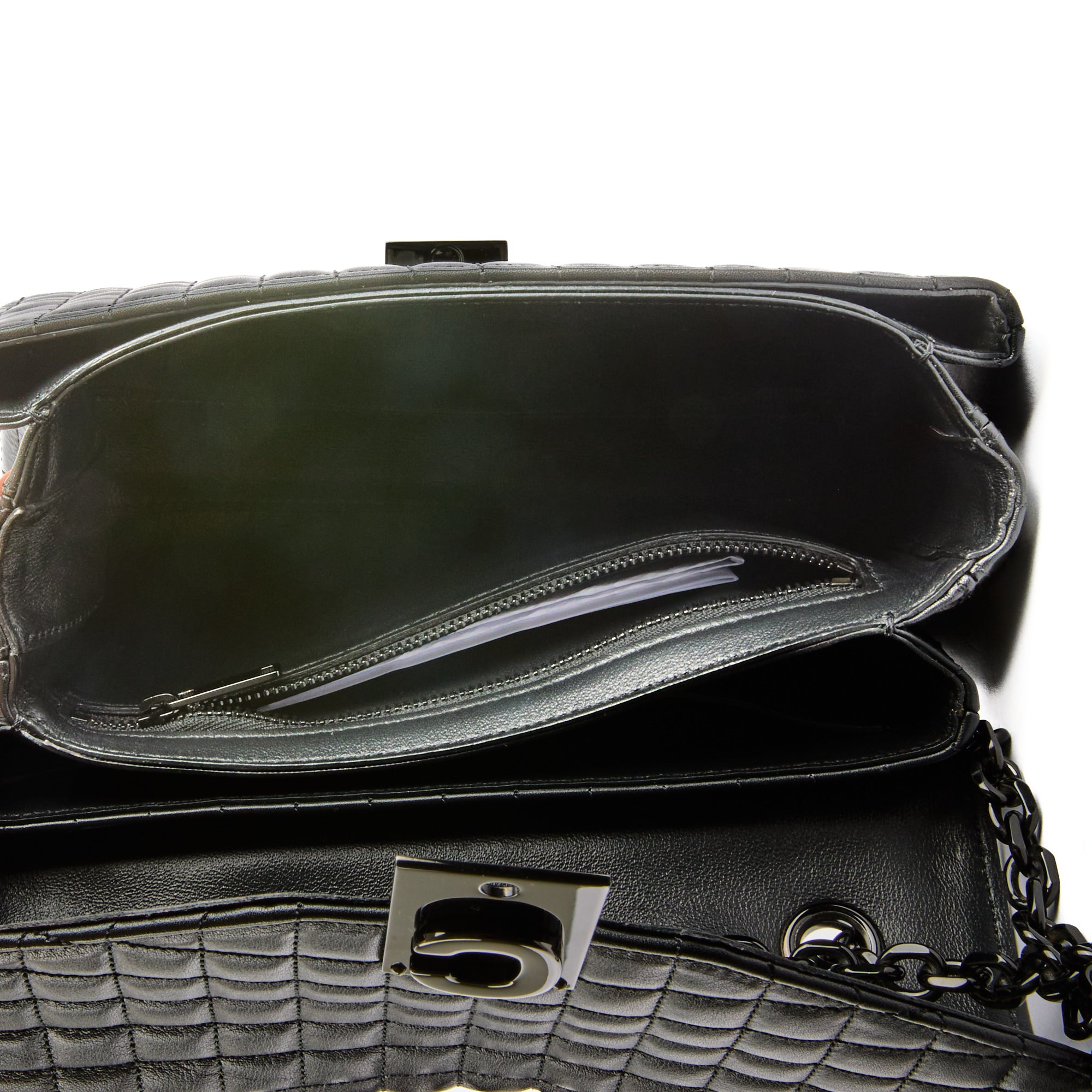 CELINE - Sac bandoulière Classique C cuir matelassé noir - Handbag