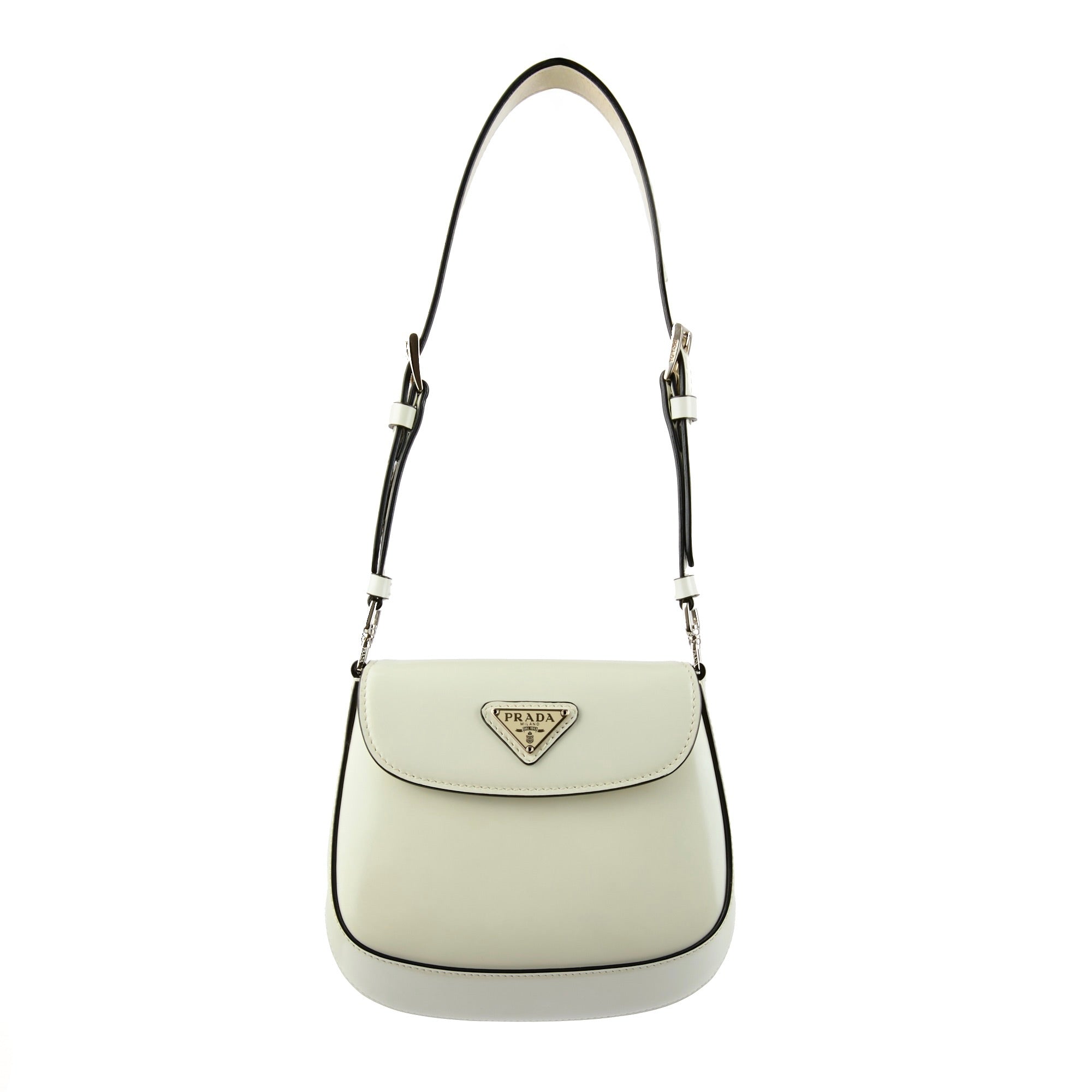 PRADA - Sac bandoulière Mini Cléo cuir blanc - Handbag