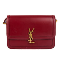 SAINT LAURENT - Sac bandoulière Solférino cuir bordeaux - Handbag