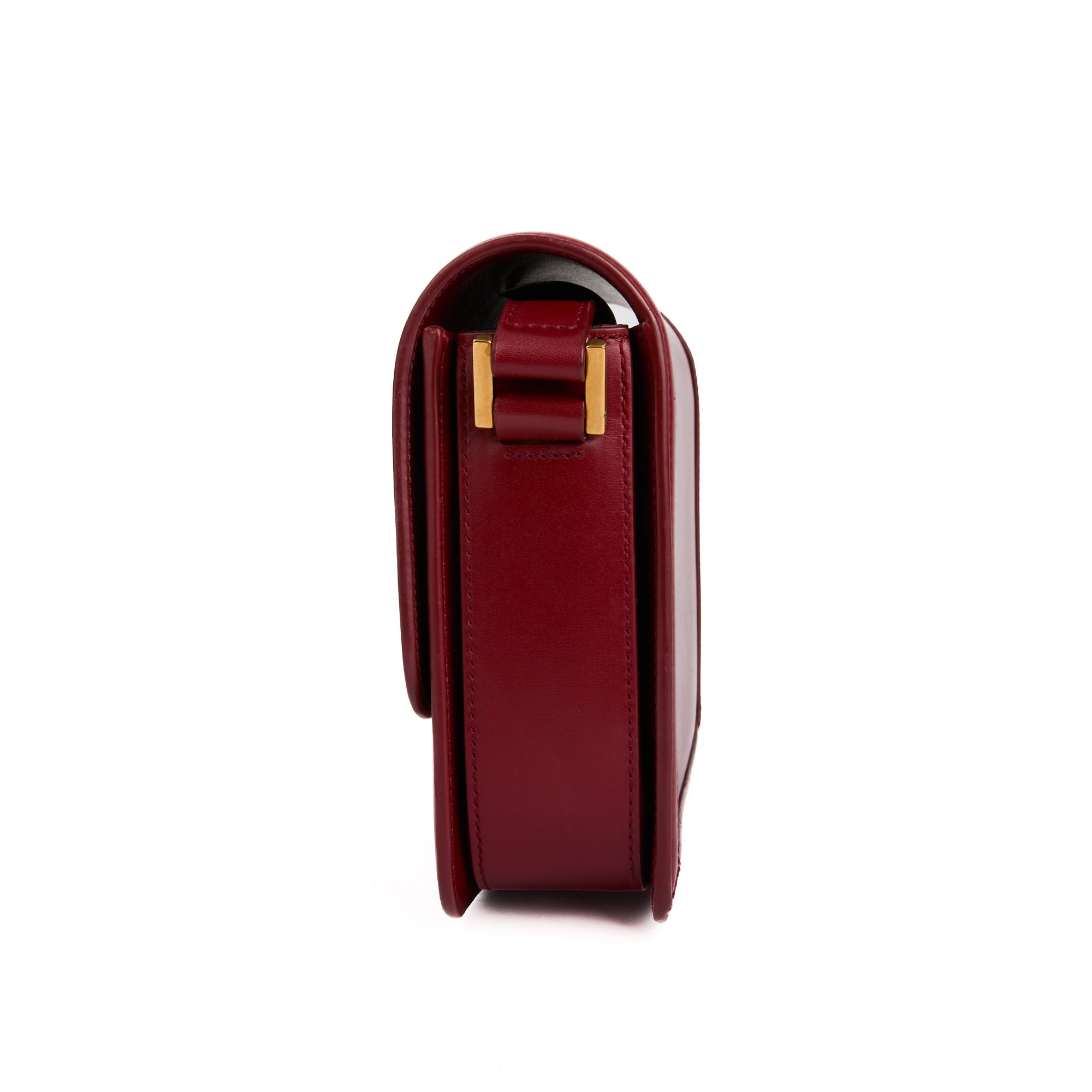SAINT LAURENT - Sac bandoulière Solférino cuir bordeaux - Handbag