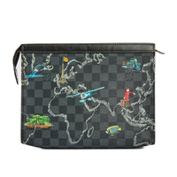LOUIS VUITTON - Pochette Trousse Map World tour toile Damier Graphite - Clutch bag