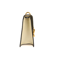 GUCCI - Sac bandoulière Sylvie Abeille bande web cuir blanc - Handbag