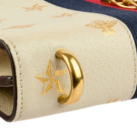GUCCI - Sac bandoulière Sylvie Abeille bande web cuir blanc - Handbag
