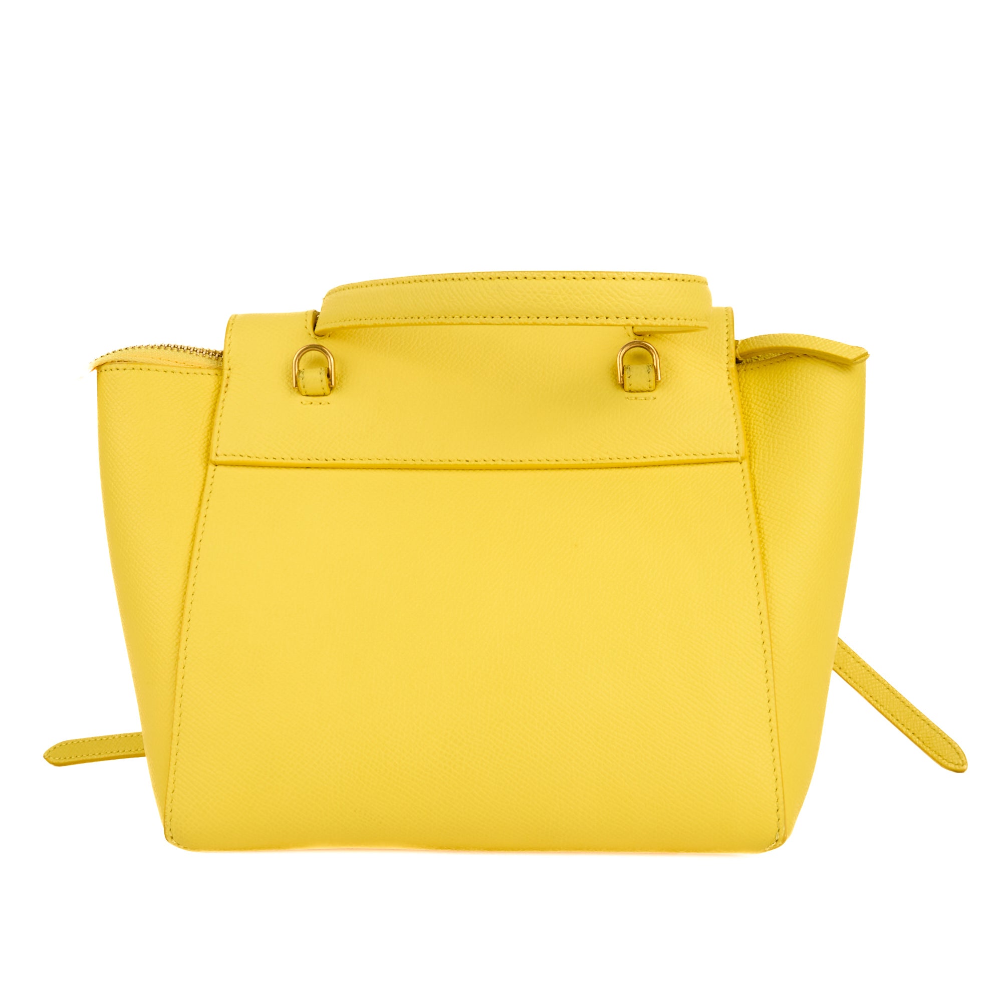 CELINE - Sac à main Belt Micro cuir grainé jaune - Handbag