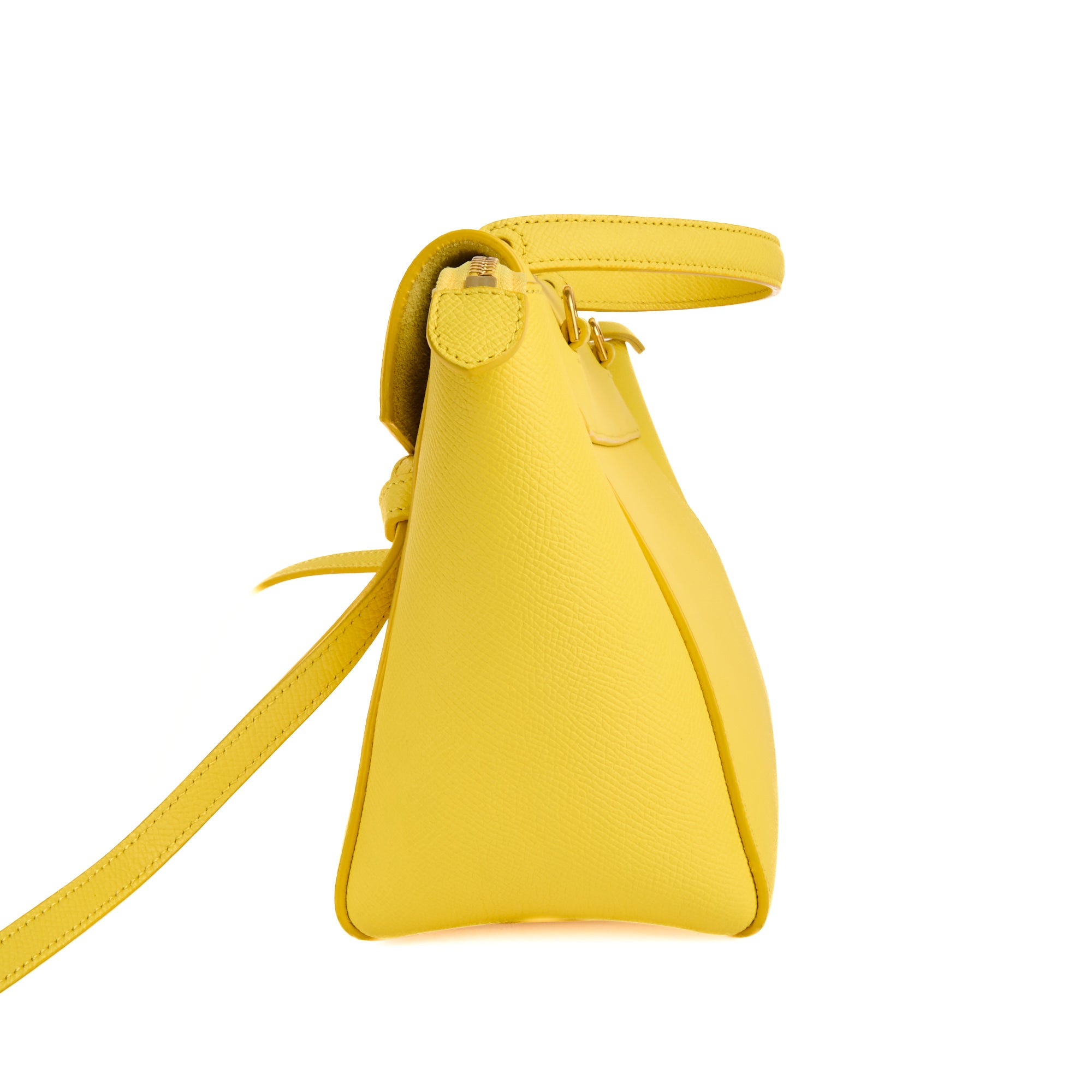 CELINE - Sac à main Belt Micro cuir grainé jaune - Handbag
