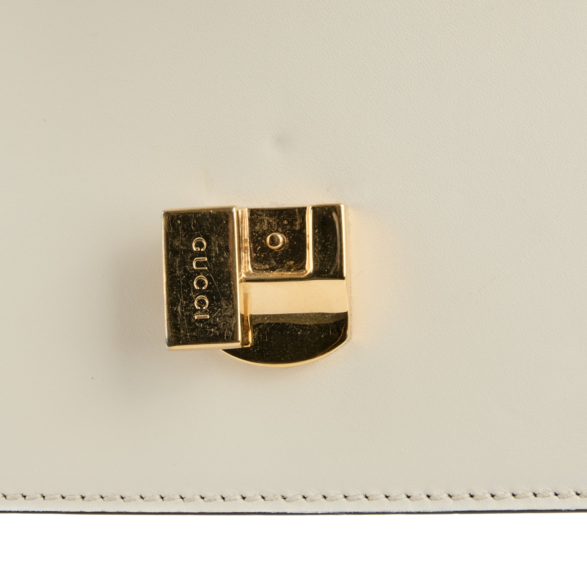 GUCCI - Sac bandoulière Sylvie Handle bande web cuir blanc - Handbag