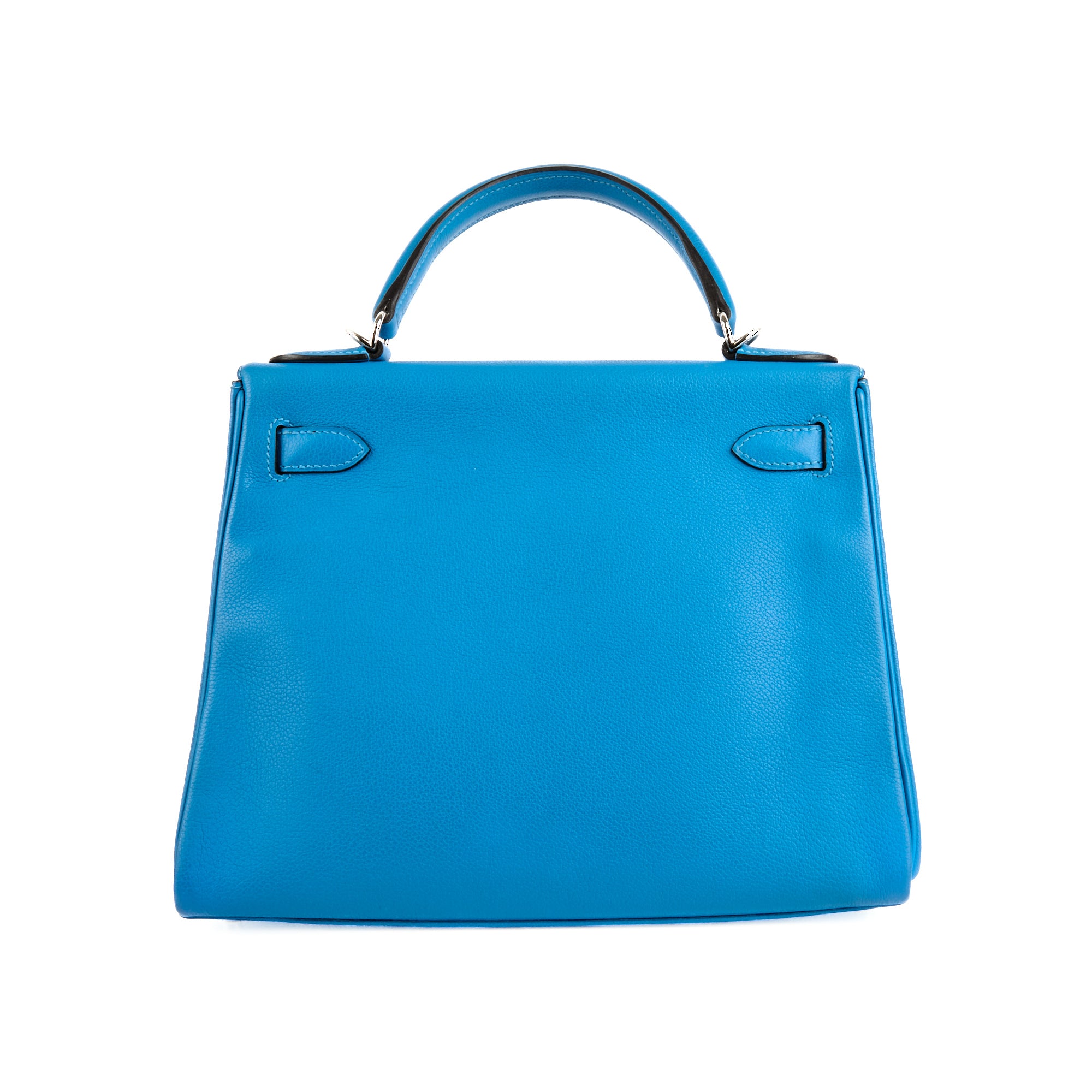 HERMES - Kelly II 28 Evercolor calfskin leather blue handbag