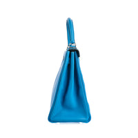 HERMES - Kelly II 28 Evercolor calfskin leather blue handbag