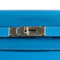 HERMES - Kelly II 28 Evercolor calfskin leather blue handbag