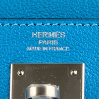 HERMES - Kelly II 28 Evercolor calfskin leather blue handbag