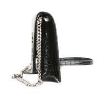 SAINT LAURENT - Sac à main Mini Kate cuir embossé crocodile noir - Handbag