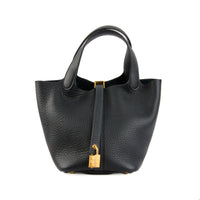 HERMES - Sac à main Picotin Lock 18 cuir Taurillon Clémence Bleu caban - Handbag