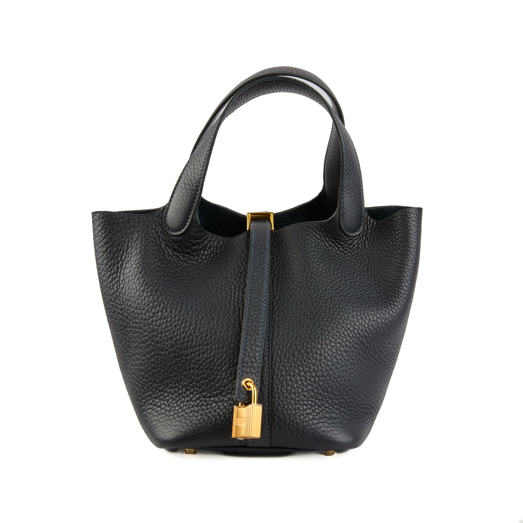 HERMES - Sac à main Picotin Lock 18 cuir Taurillon Clémence Bleu caban - Handbag