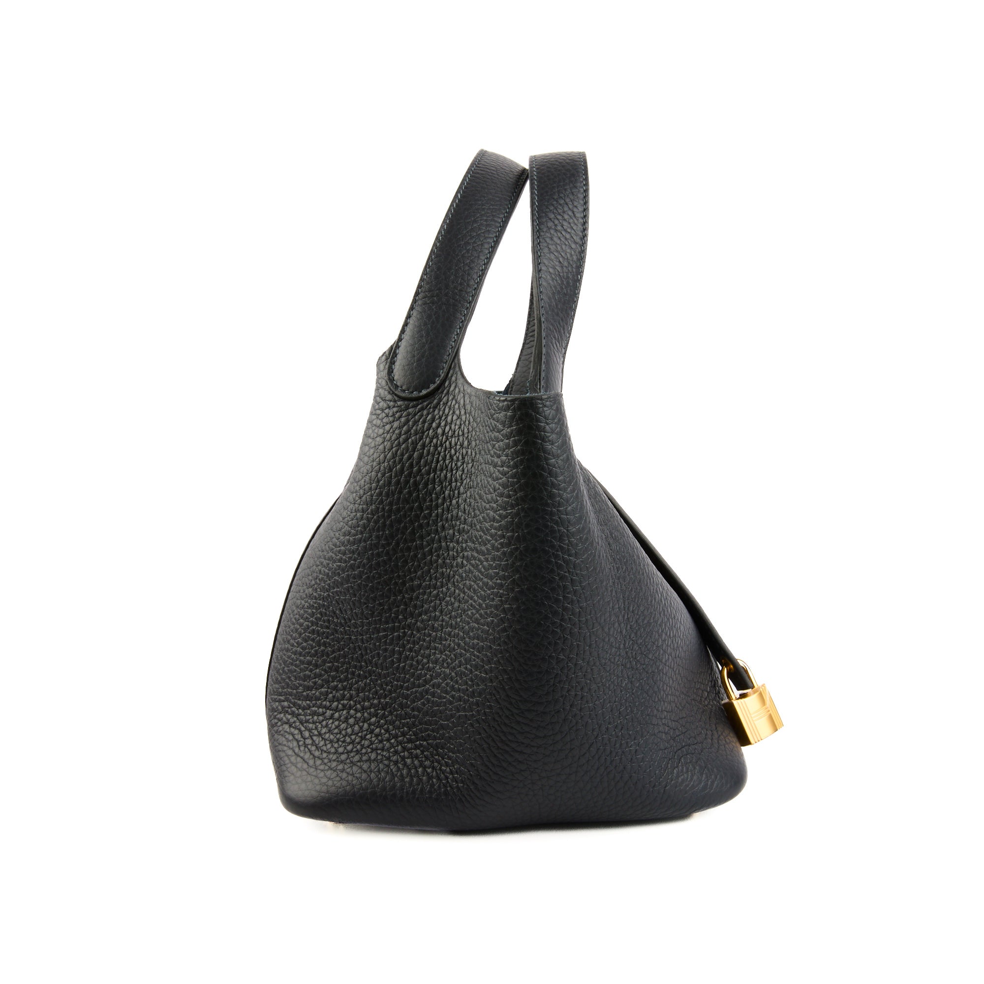 HERMES - Sac à main Picotin Lock 18 cuir Taurillon Clémence Bleu caban - Handbag