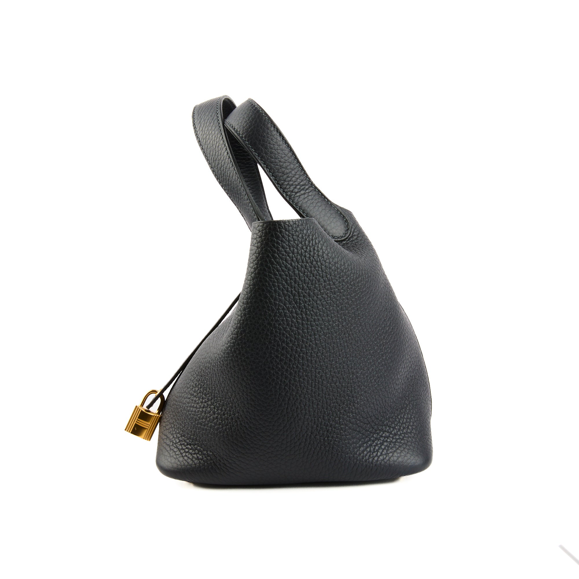 HERMES - Sac à main Picotin Lock 18 cuir Taurillon Clémence Bleu caban - Handbag
