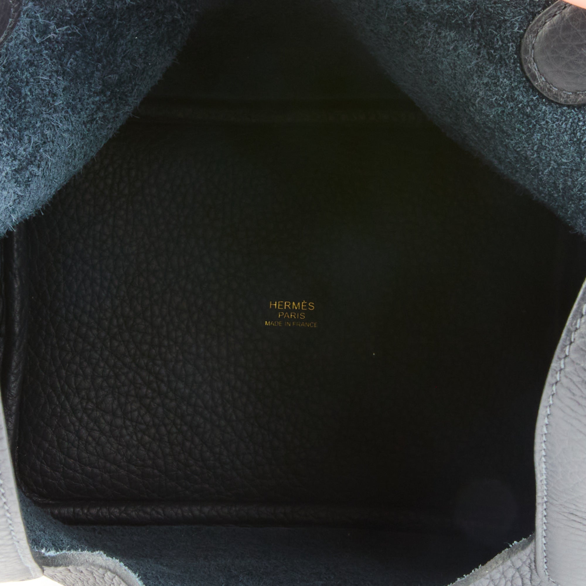 HERMES - Sac à main Picotin Lock 18 cuir Taurillon Clémence Bleu caban - Handbag