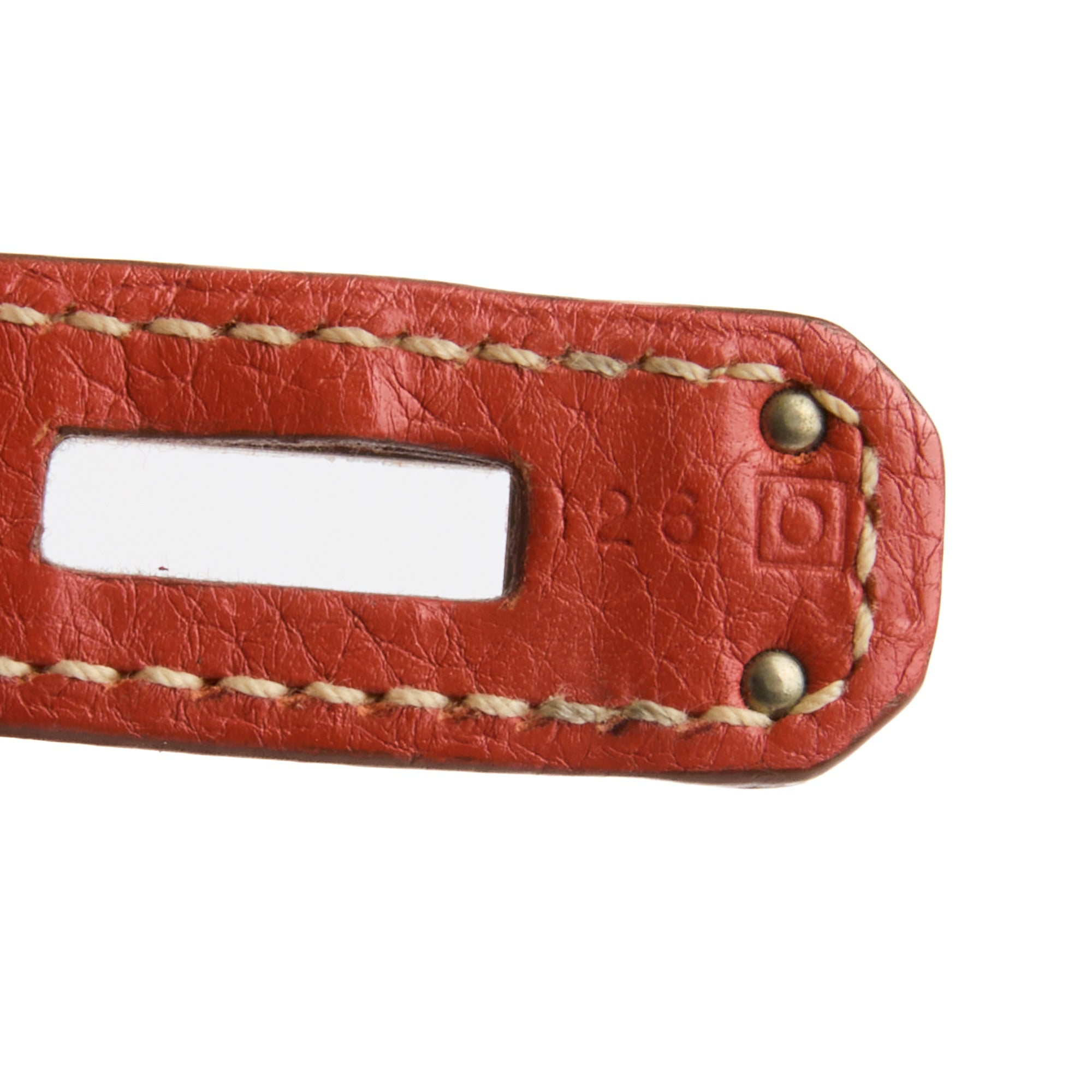 HERMES - Sac à main Birkin 30 cuir Taurillon Clémence rouge brique - Handbag