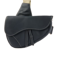 DIOR - Sac bandoulière Men Saddle cuir bleu marine - Handbag