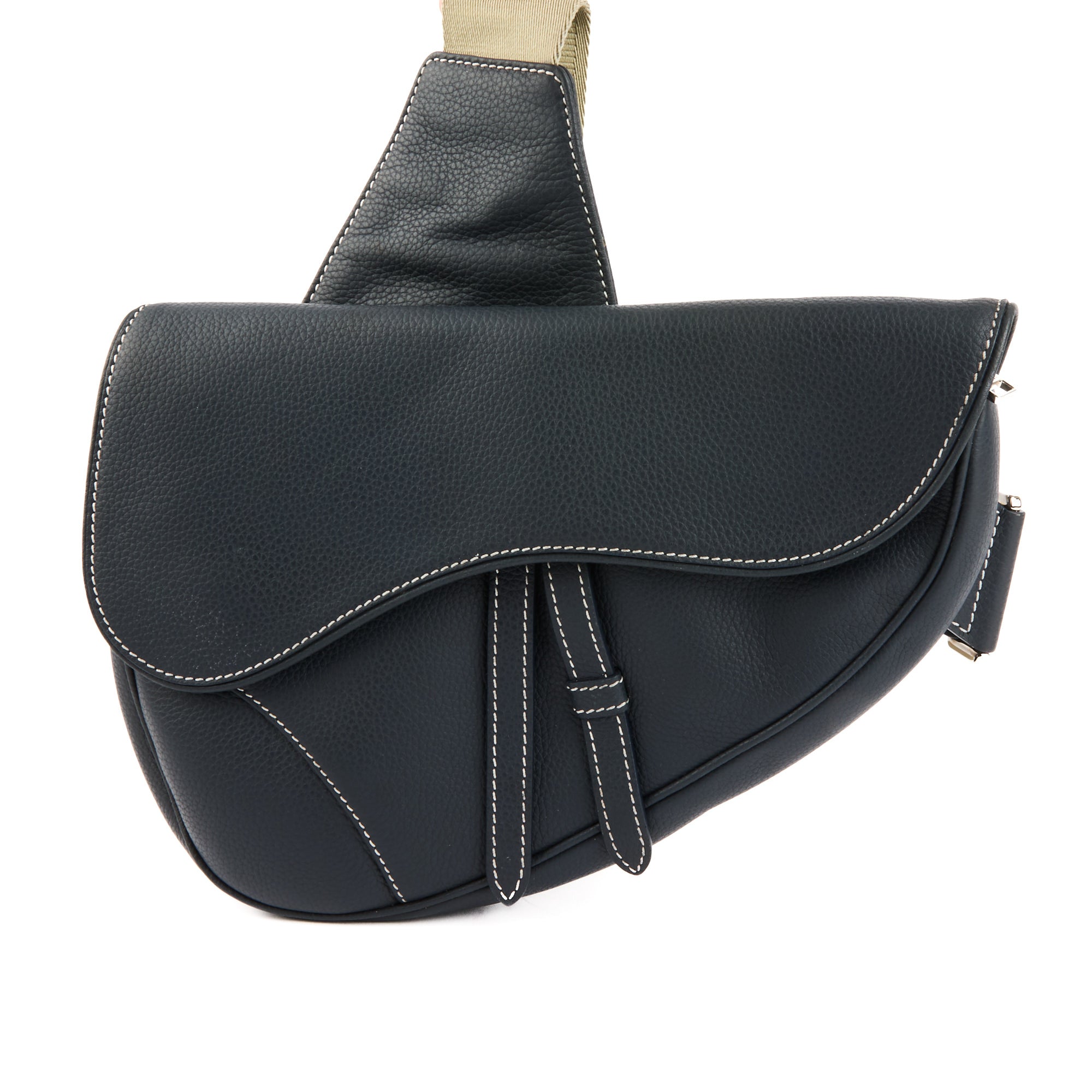 DIOR - Sac bandoulière Men Saddle cuir bleu marine - Handbag