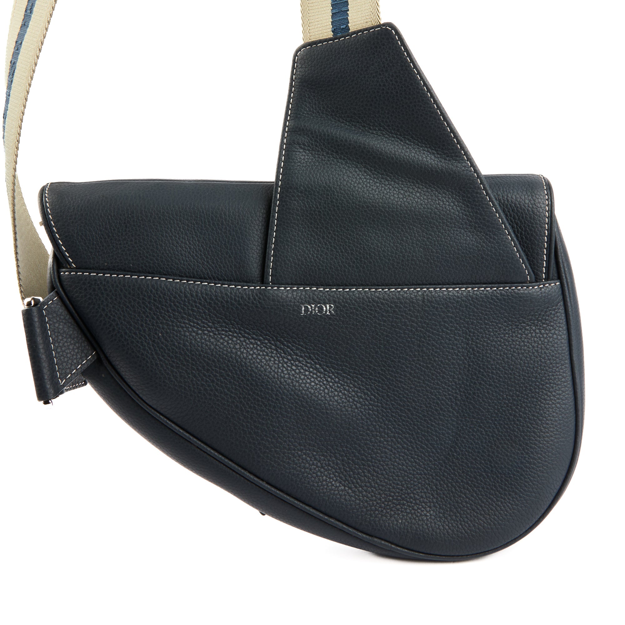 DIOR - Sac bandoulière Men Saddle cuir bleu marine - Handbag