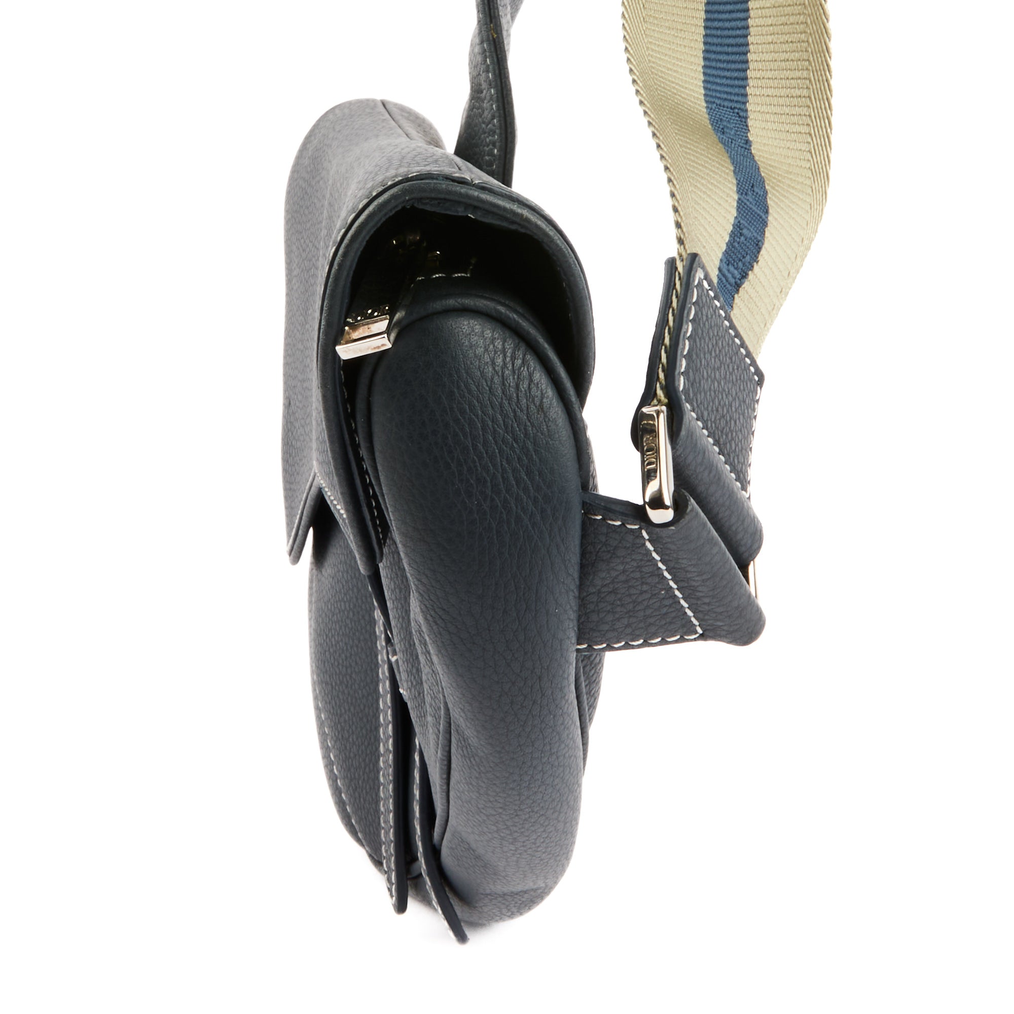 DIOR - Sac bandoulière Men Saddle cuir bleu marine - Handbag