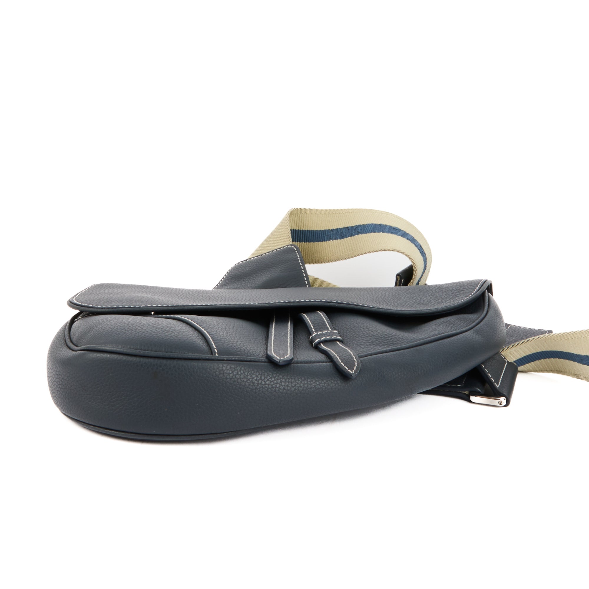 DIOR - Sac bandoulière Men Saddle cuir bleu marine - Handbag