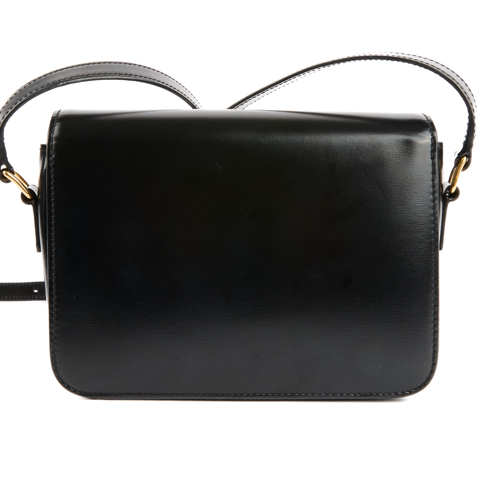 CELINE - Sac bandoulière Triomphe Teen cuir noir - Handbag