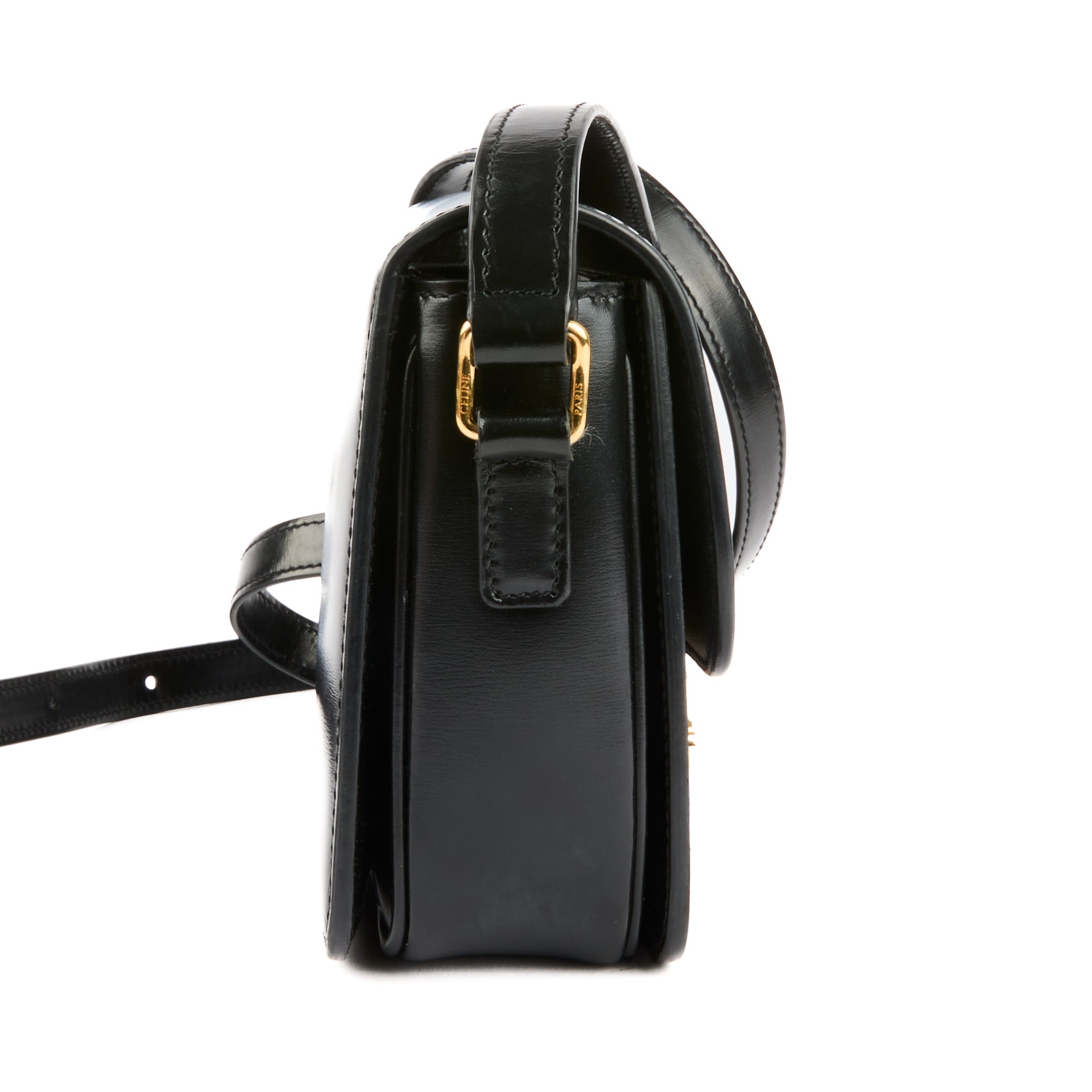 CELINE - Sac bandoulière Triomphe Teen cuir noir - Handbag