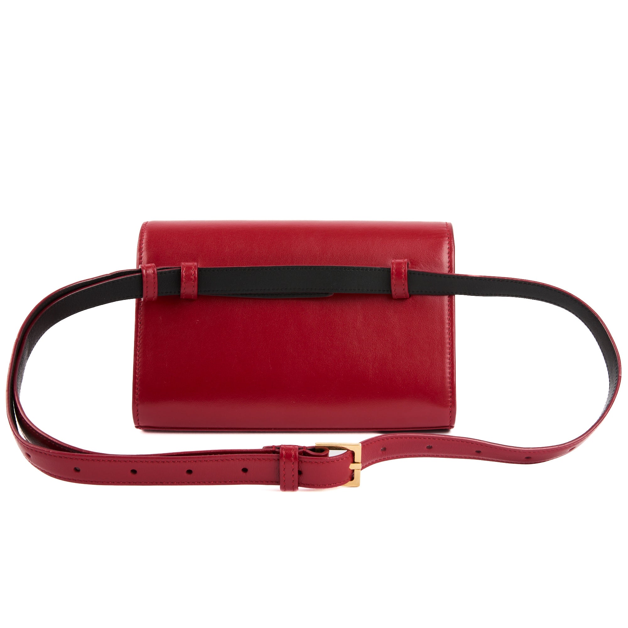 SAINT LAURENT - Sac à main ceinture Kate cuir rouge - Handbag