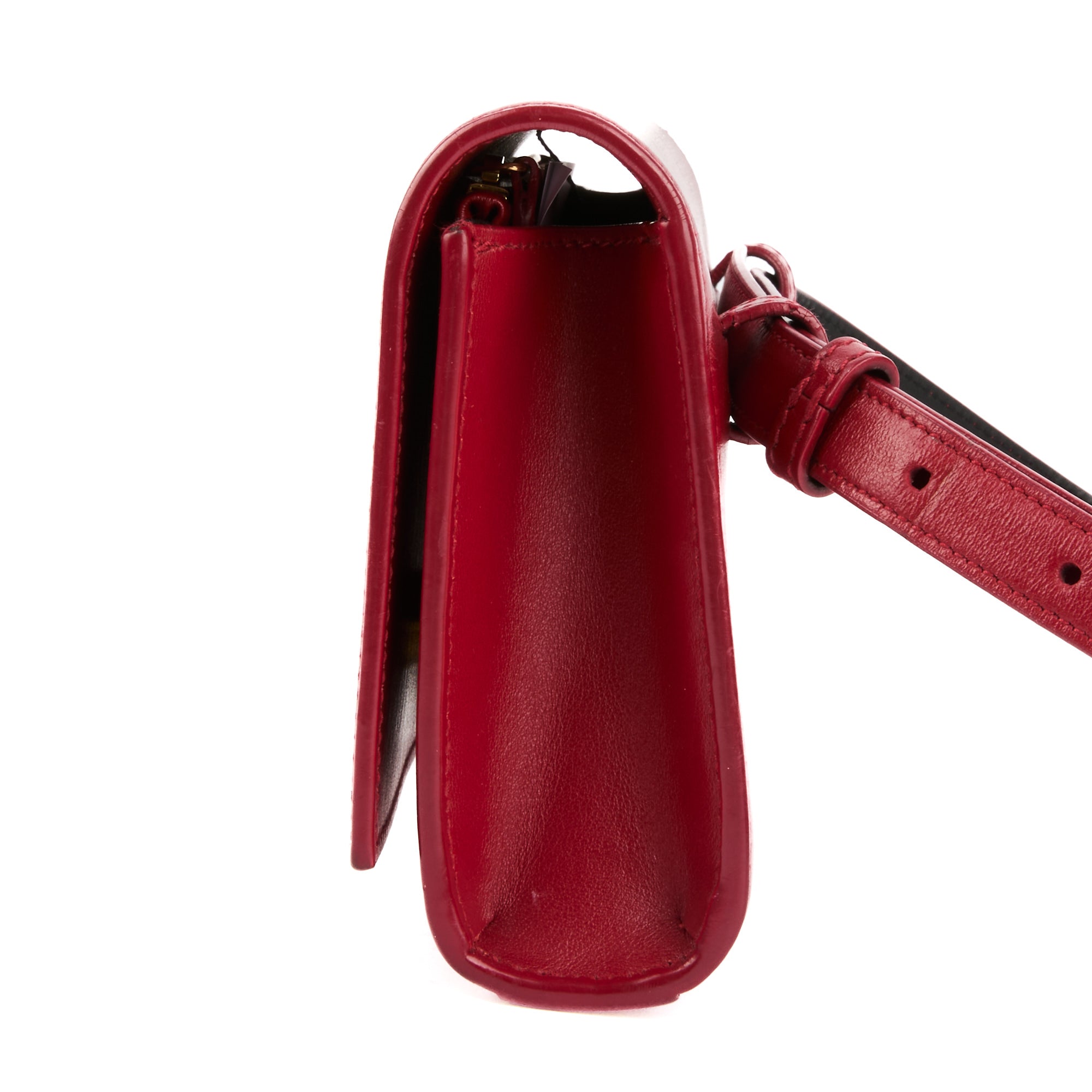 SAINT LAURENT - Sac à main ceinture Kate cuir rouge - Handbag