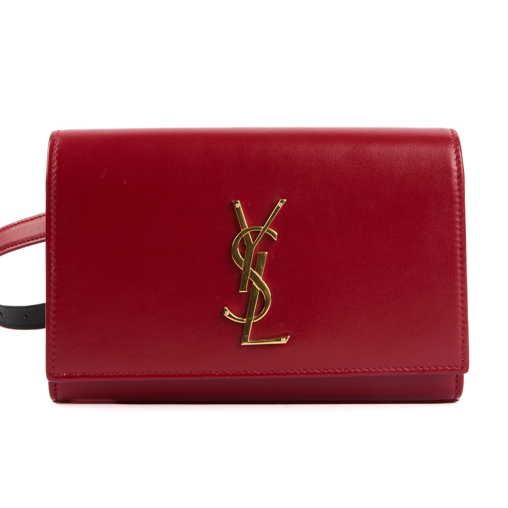 SAINT LAURENT - Sac à main ceinture Kate cuir rouge - Handbag