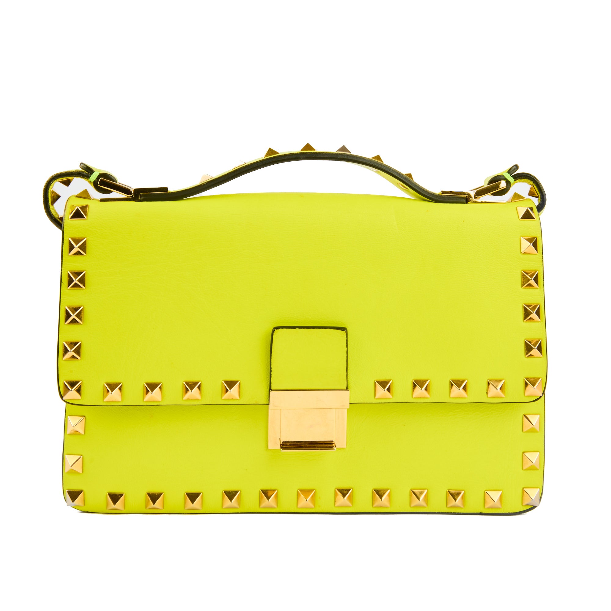 VALENTINO - Sac bandoulière Rockstud Small cuir Jaune - Handbag