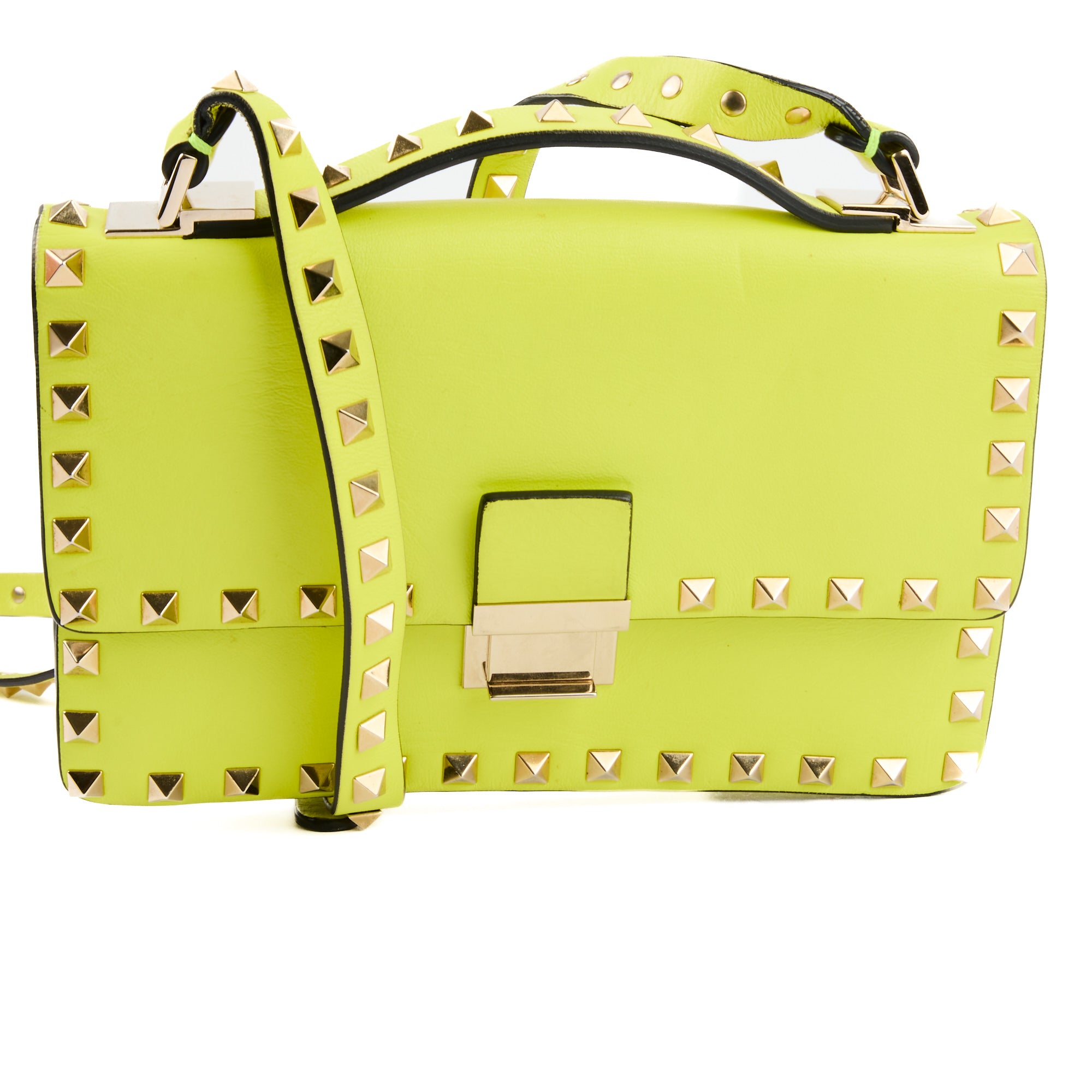 VALENTINO - Sac bandoulière Rockstud Small cuir Jaune - Handbag