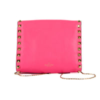 VALENTINO - Sac à main Rockstud mini cuir rose fluo - Handbag