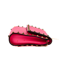 VALENTINO - Sac à main Rockstud mini cuir rose fluo - Handbag