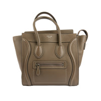 CELINE - Sac à main Luggage cuir grainé taupe - Handbag