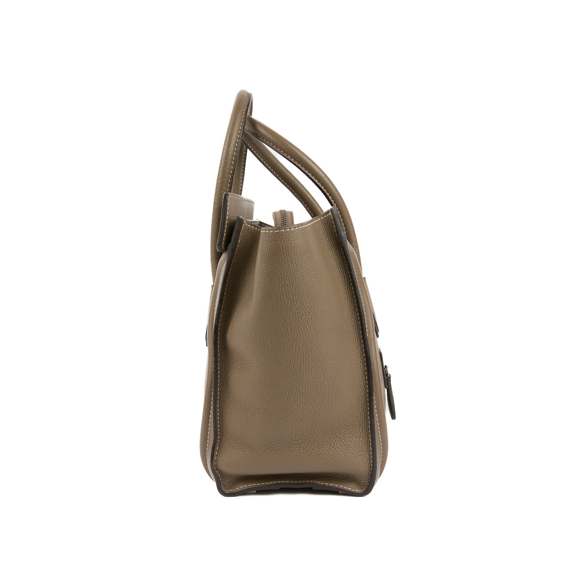 CELINE - Sac à main Luggage cuir grainé taupe - Handbag