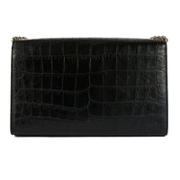 SAINT LAURENT - Sac à main Mini Kate cuir embossé crocodile noir - Handbag
