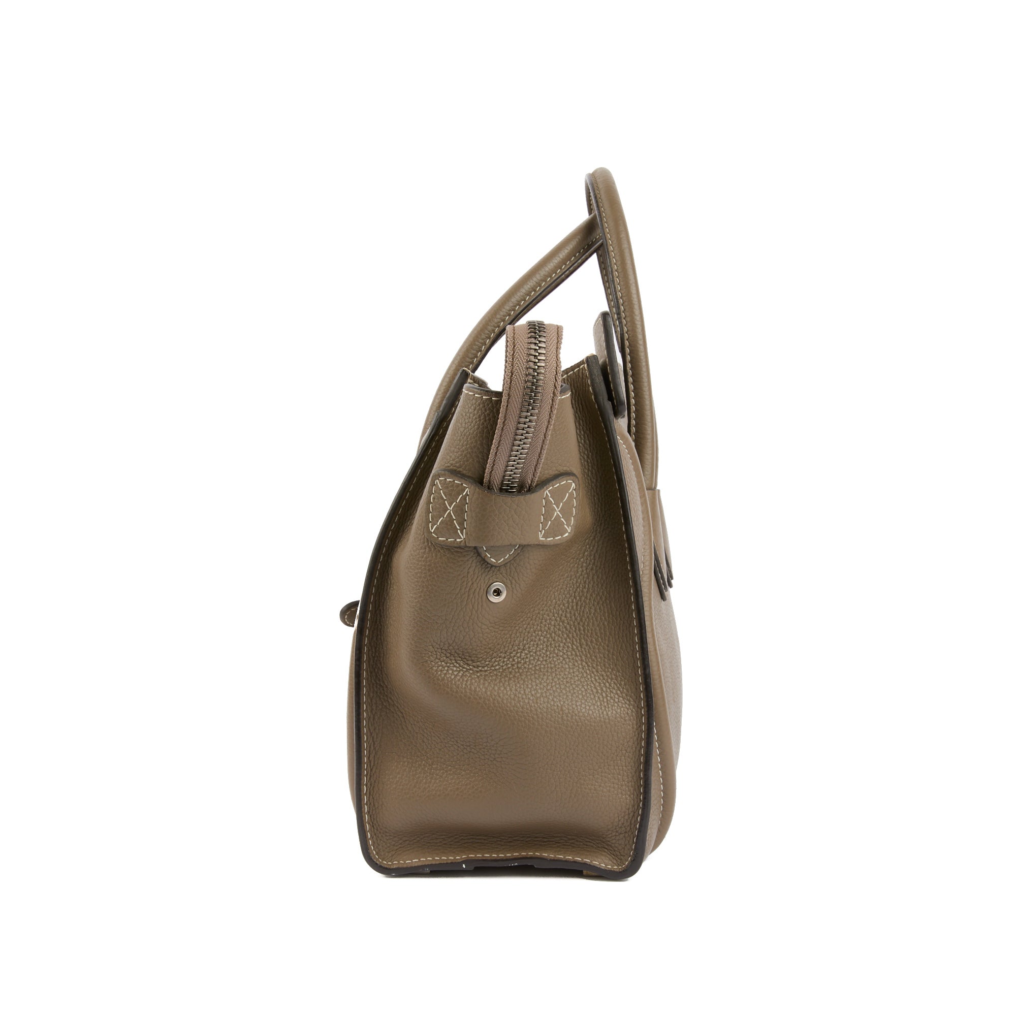 CELINE - Sac à main Luggage cuir grainé taupe - Handbag