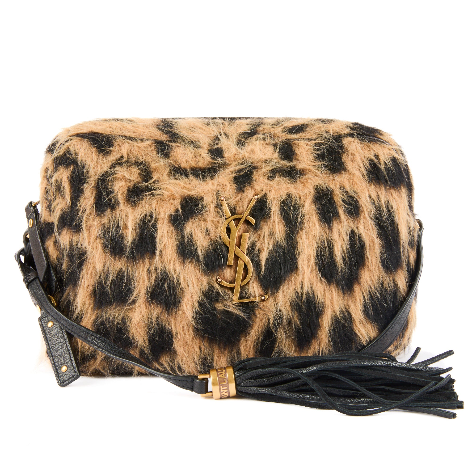 SAINT LAURENT - Sac bandoulière Lou fourrure léopard - Handbag