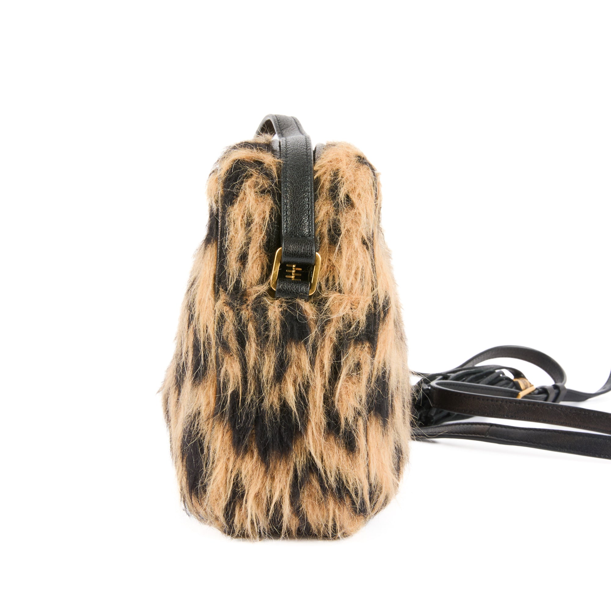 SAINT LAURENT - Sac bandoulière Lou fourrure léopard - Handbag