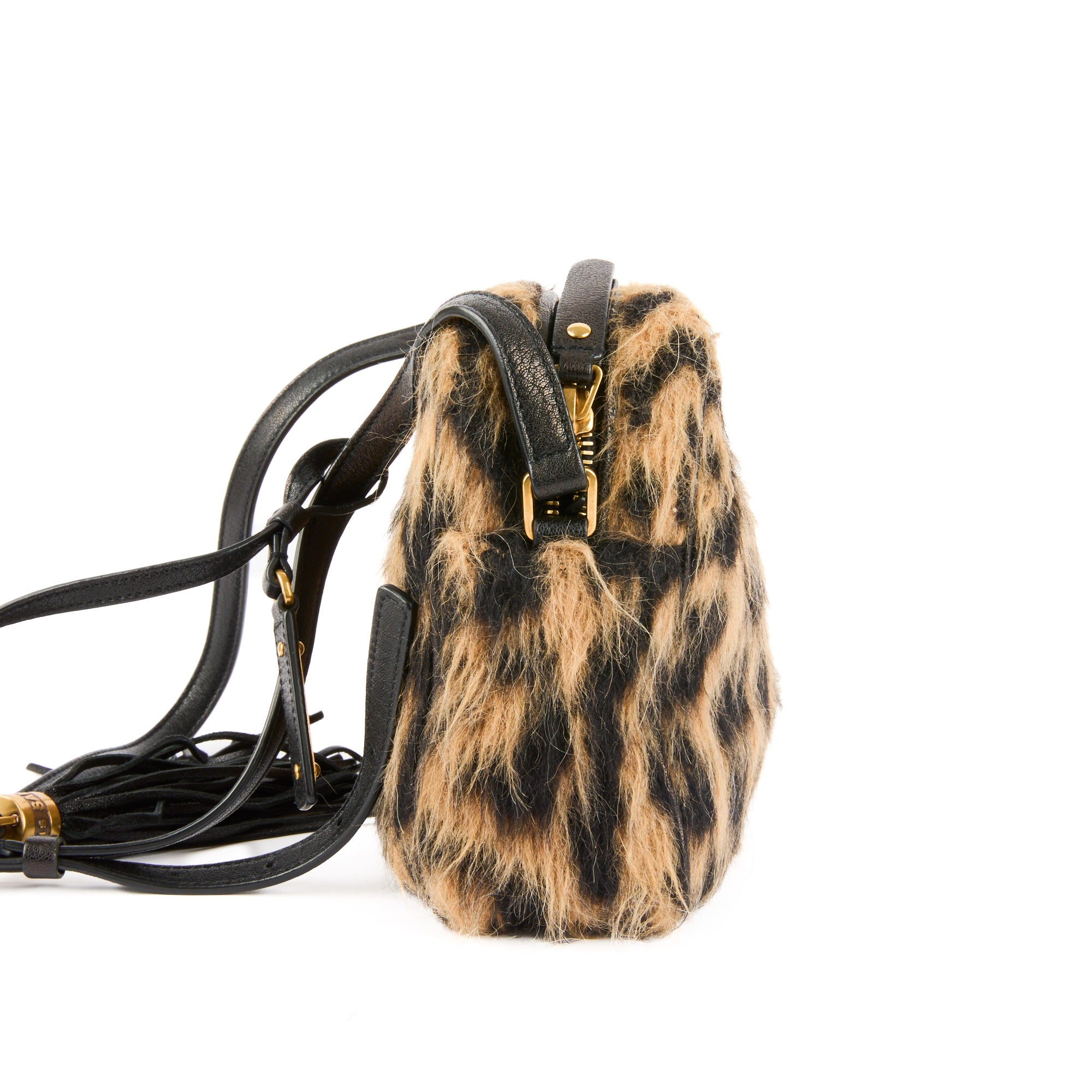 SAINT LAURENT - Sac bandoulière Lou fourrure léopard - Handbag