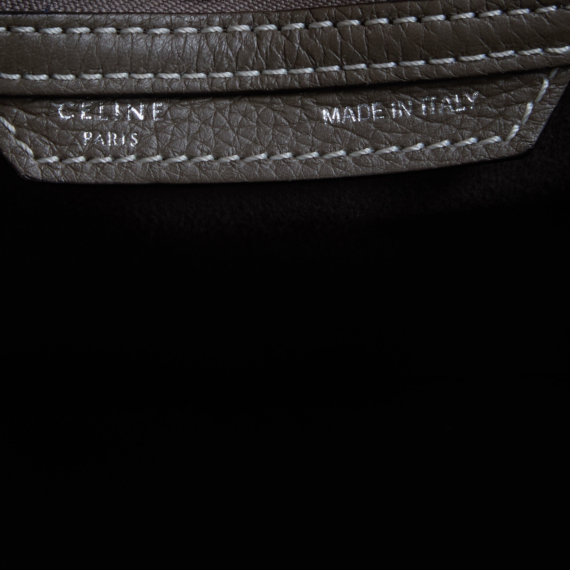 CELINE - Sac à main Luggage cuir grainé taupe - Handbag