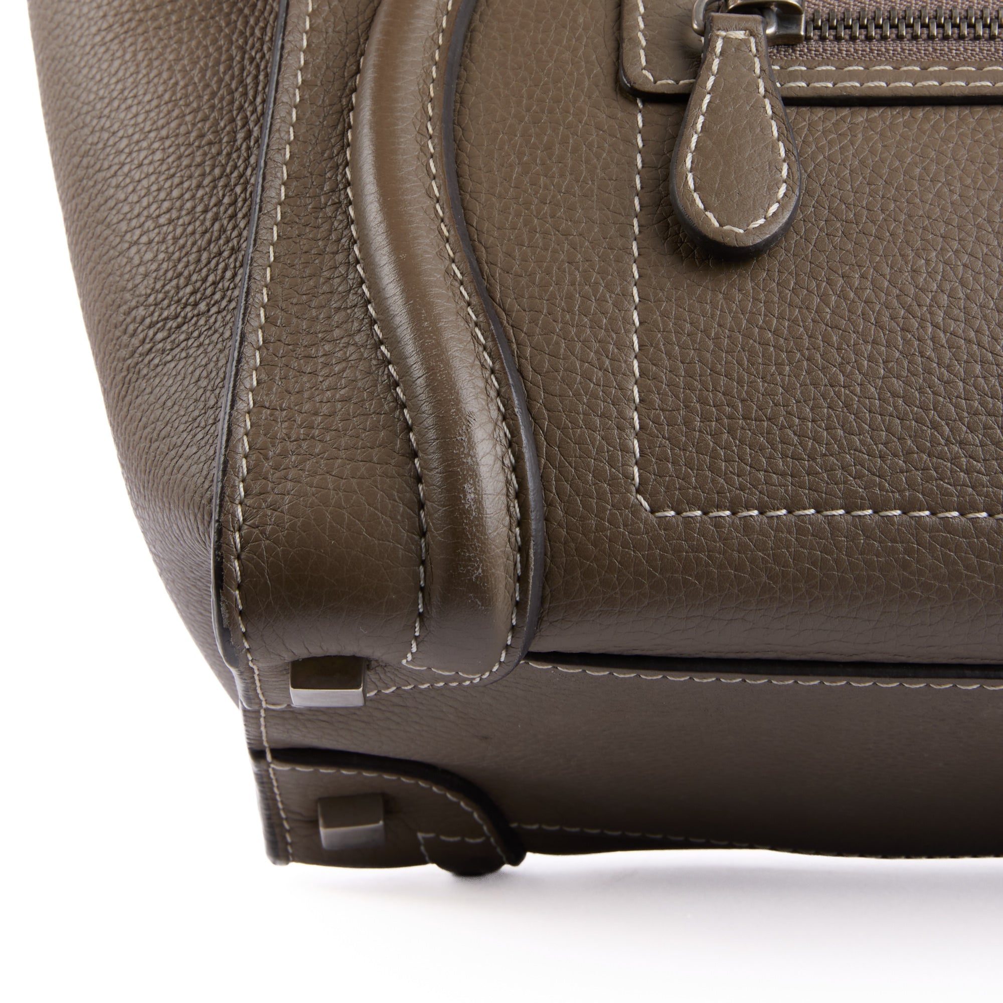 CELINE - Sac à main Luggage cuir grainé taupe - Handbag