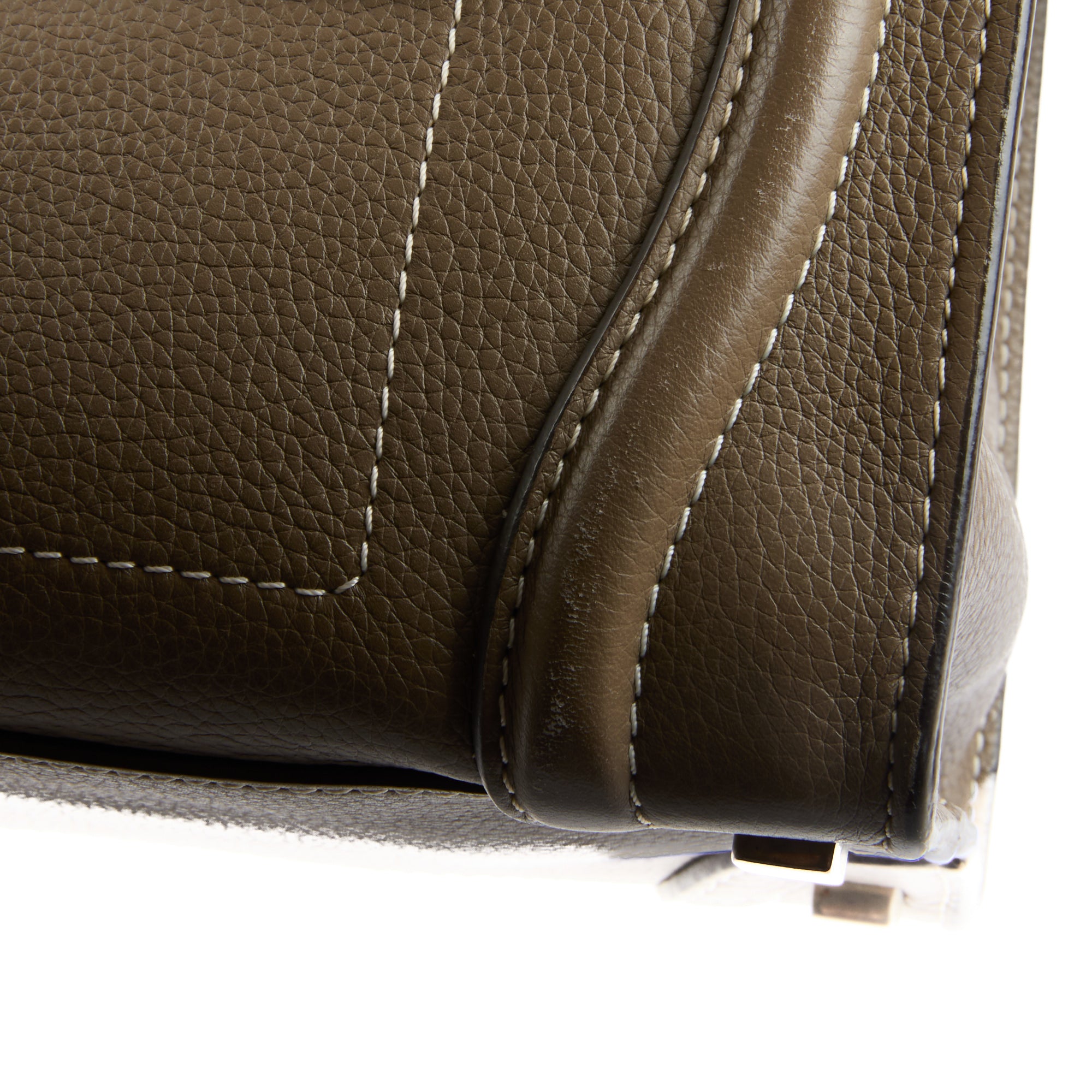 CELINE - Sac à main Luggage cuir grainé taupe - Handbag