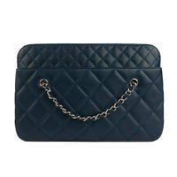CHANEL - Sac à main Shopping Tote cuir bleu - Handbag