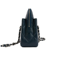 CHANEL - Sac à main Shopping Tote cuir bleu - Handbag