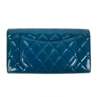 CHANEL - Portefeuille Timeless CC Classique cuir vernis bleu - Handbag